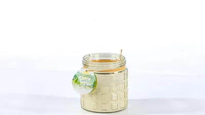 נר ציטרונלה גדול בכלי זכוכית